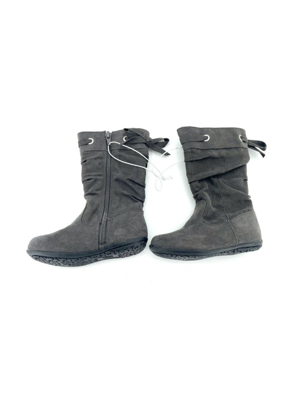 Harper Canyon Grey Faux Suede Little Girls Boots Lace Detail Sz 7 New